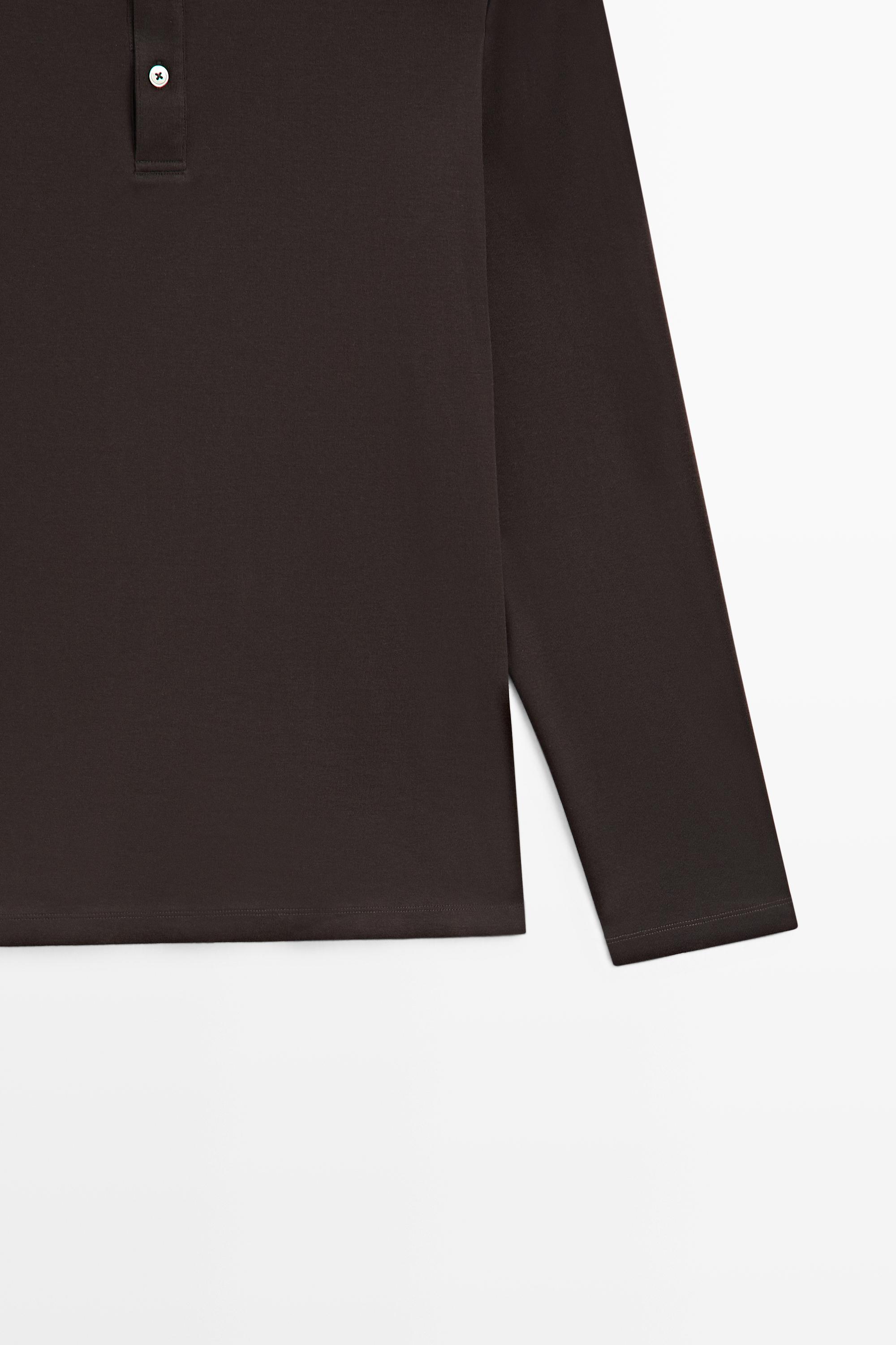 100% cotton long sleeve henley T-shirt